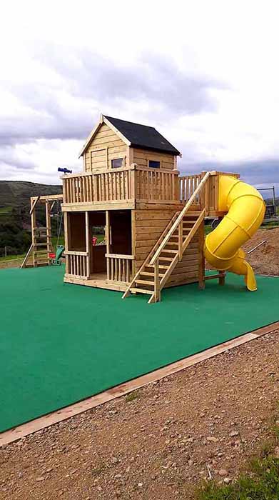 Otters Cottage Mansion With Tube Slide And 12FT Monkey Bars